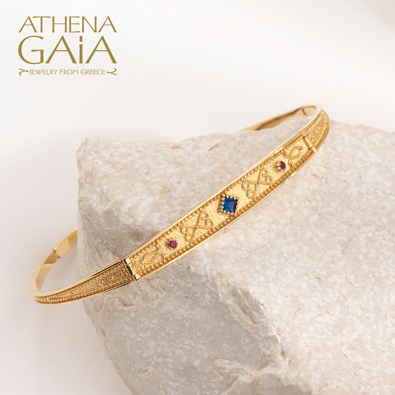 Narrow Byzantine Segmented Bracelet - 14k Gold Bracelet