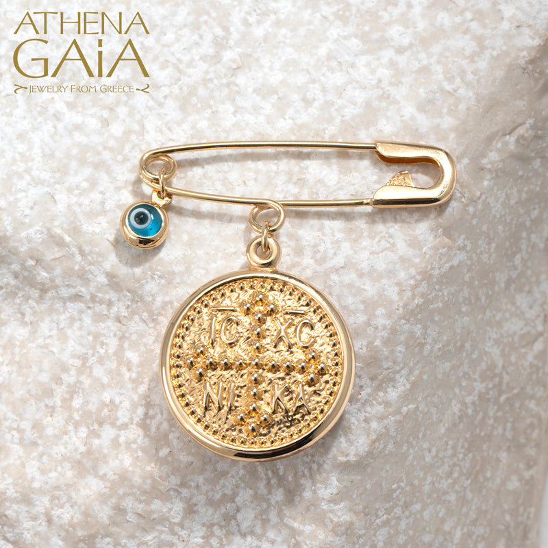 ICXC NIKA Konstantinata and Mati Filakto/Phylactery/Martyrika Pin