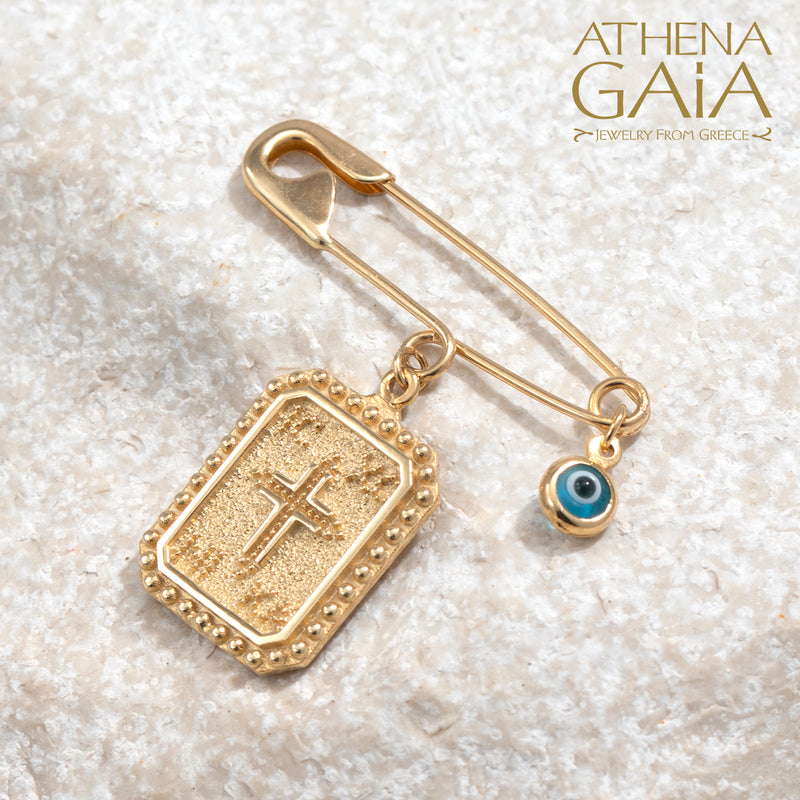 ICXC NIKA Cross Konstantinata and Mati Filakto/Phylactery/Martyrika Pin