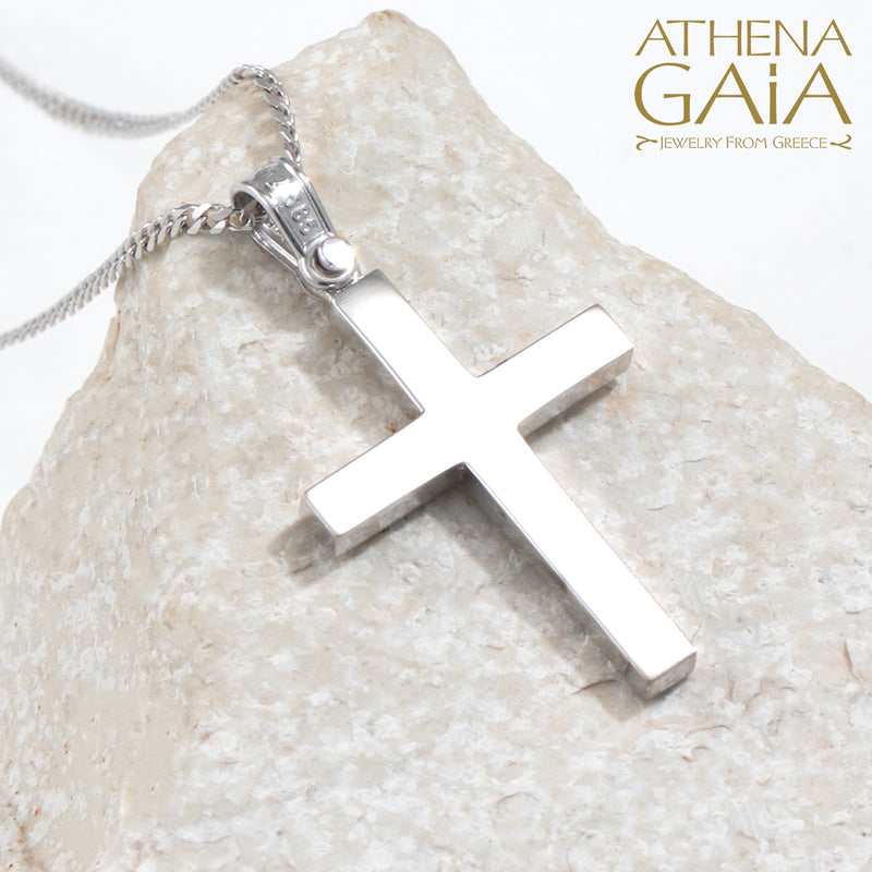 Triple Stone Cross - 14k Gold - Latin Cross