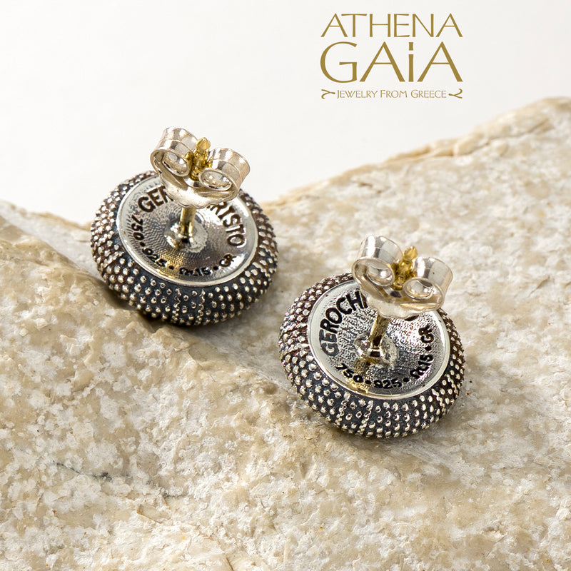 Thalassa Sea Urchin Post Earrings - 18k Gold & Sterling Silver Earrings