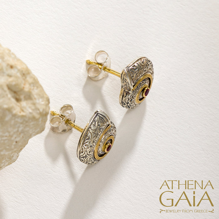 Thalassa Snail with Stone Post Earrings