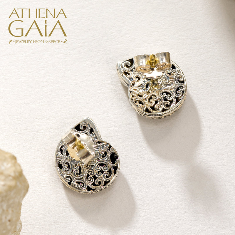 Thalassa Sea Snail Post Earrings - 18k Gold & Sterling Silver Earrings