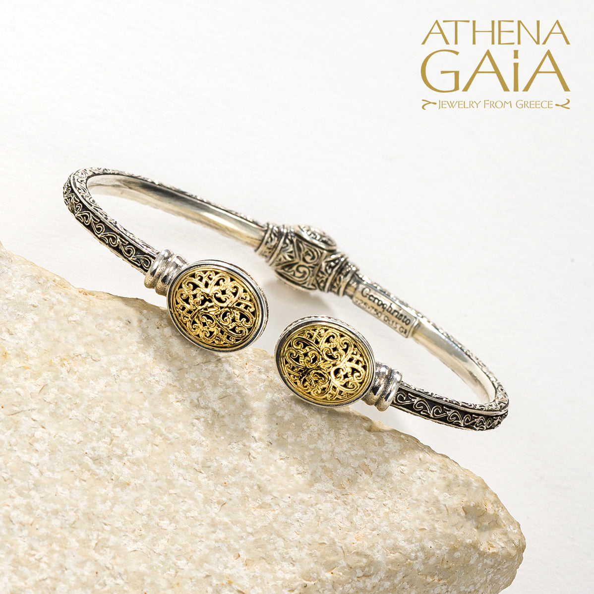 Greek Design Bangles Greek Byzantine Style Bracelets — Athena Gaia