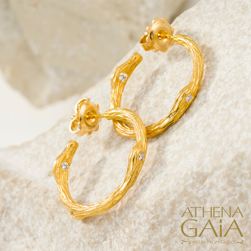 Four Seasons Winter Earrings (Small) - 18k Gold - Hoop Earrings