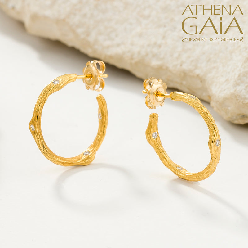 Four Seasons Winter Earrings (Small) - 18k Gold - Hoop Earrings