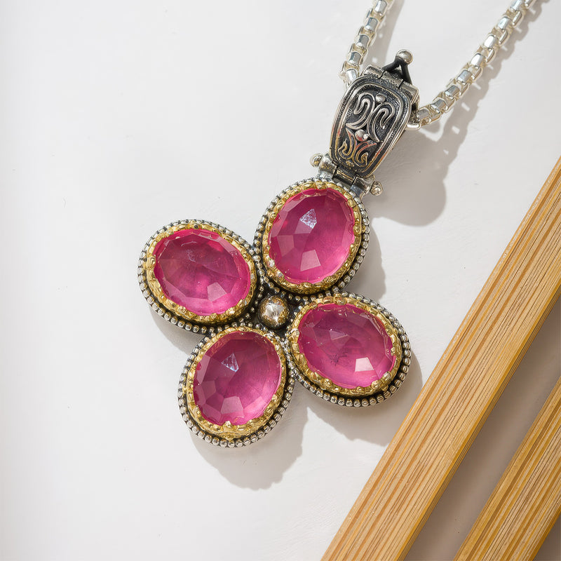 Pop Rocks Oval Dione Mini Cross - Gold Plated Sterling Silver