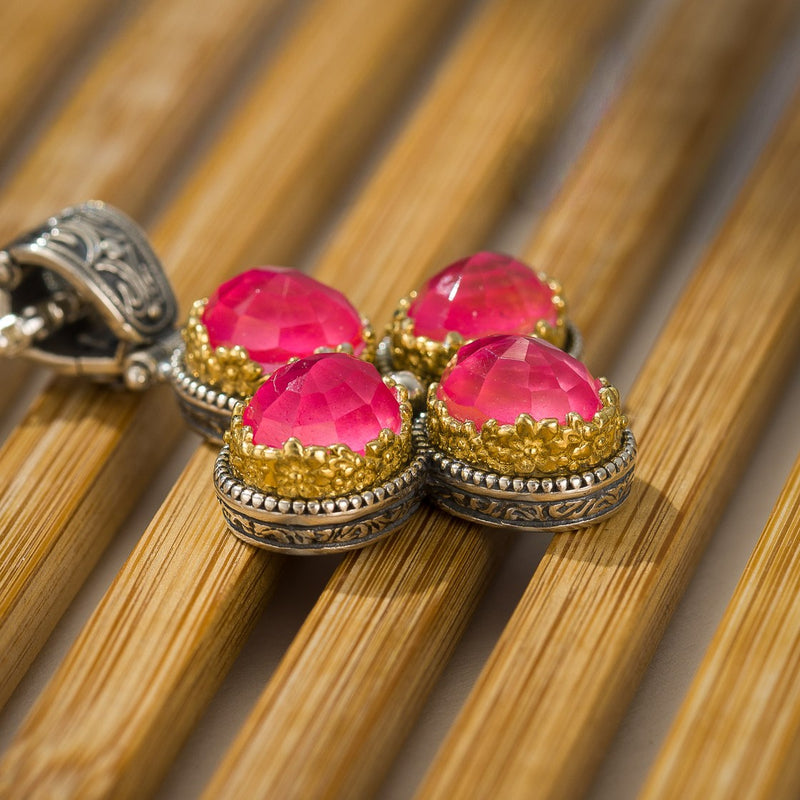 Pop Rocks Oval Dione Mini Cross - Gold Plated Sterling Silver