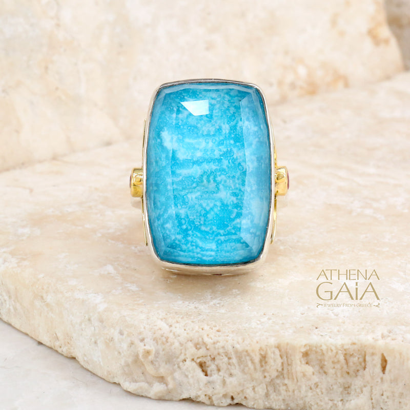 Big & Juicy Large Stone Ring - 18k Gold & Sterling Silver Doublet Ring - Cocktail Ring