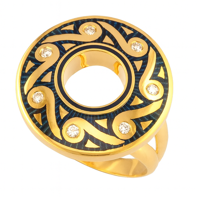 Eternal Diamond 9 Ring - 18k Gold Ring - Cocktail Ring