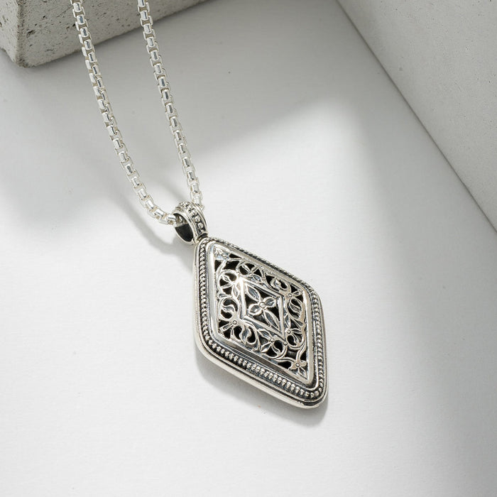 Garden Shadows Kite Pendant - Sterling Silver Pendant