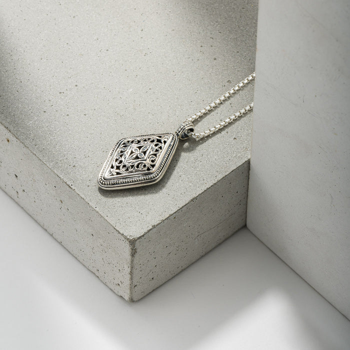 Garden Shadows Kite Pendant - Sterling Silver Pendant