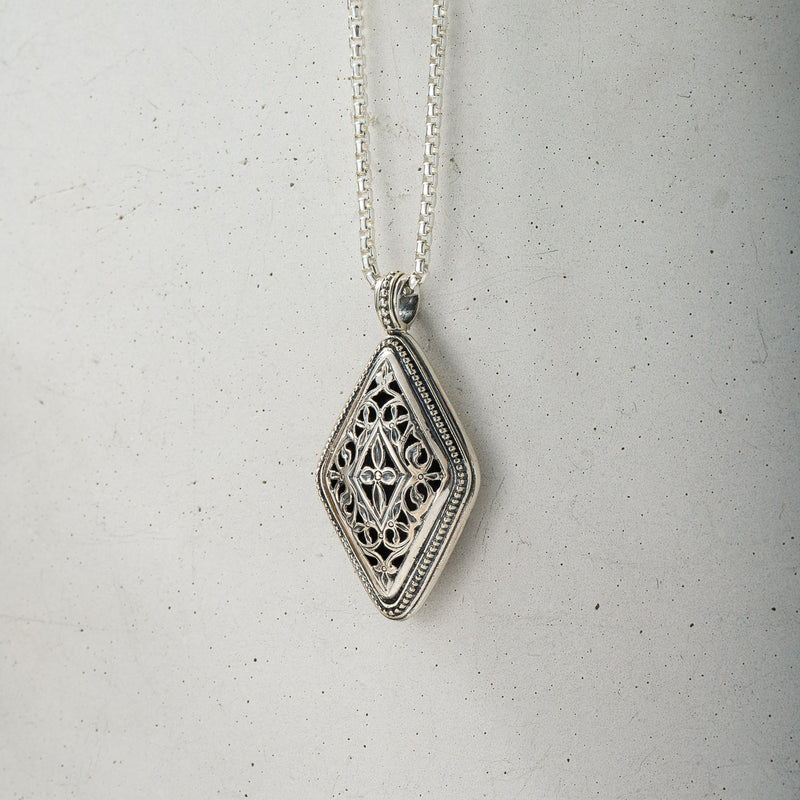 Garden Shadows Kite Pendant - Sterling Silver Pendant