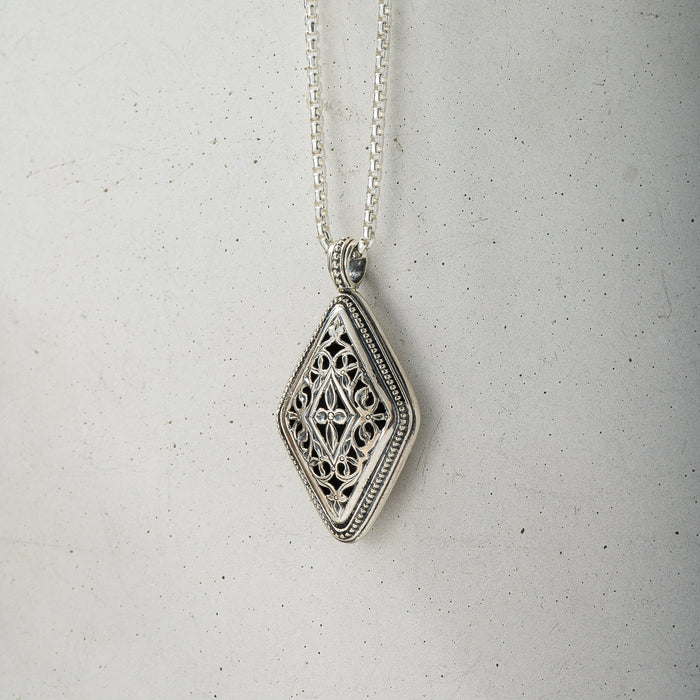 Garden Shadows Kite Pendant - Sterling Silver Pendant