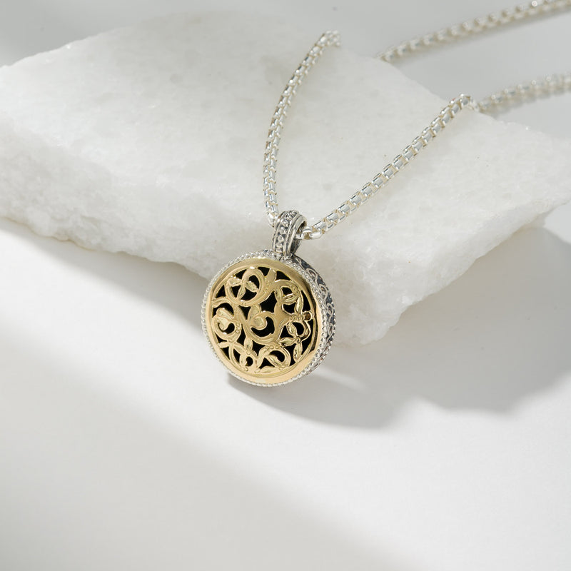 Argonaut Circle Pendant - 18k Gold & Sterling Silver Pendant