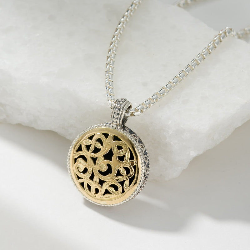 Argonaut Circle Pendant - 18k Gold & Sterling Silver Pendant