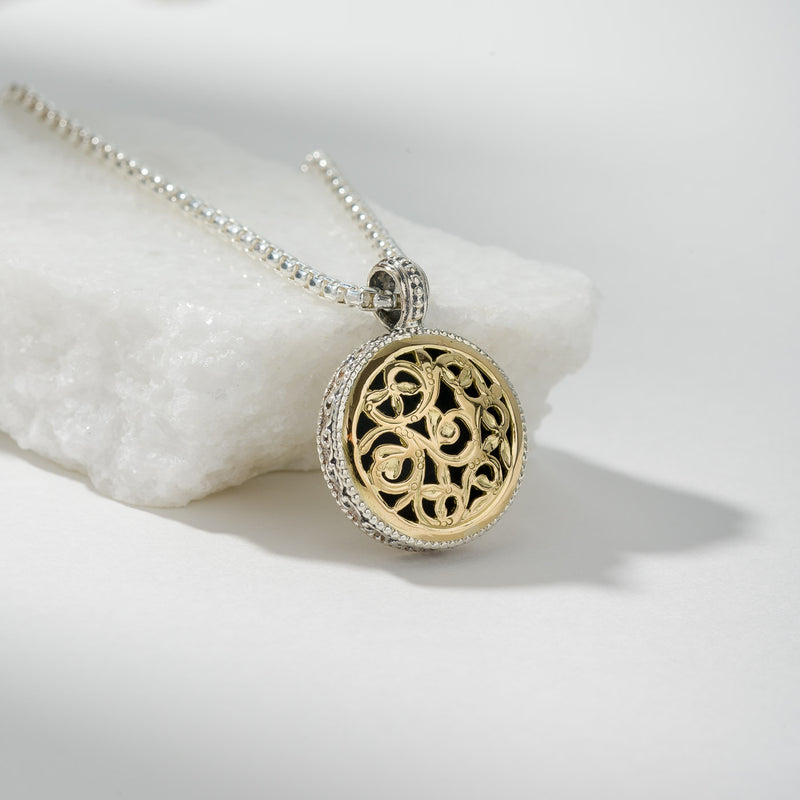 Argonaut Circle Pendant - 18k Gold & Sterling Silver Pendant