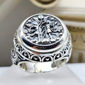 Gemini Zodiac Sign Ring - Sterling Silver - Signet Ring