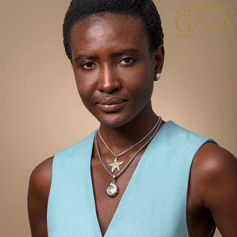 Thalassa Sea Snail Post Earrings - 18k Gold & Sterling Silver Earrings