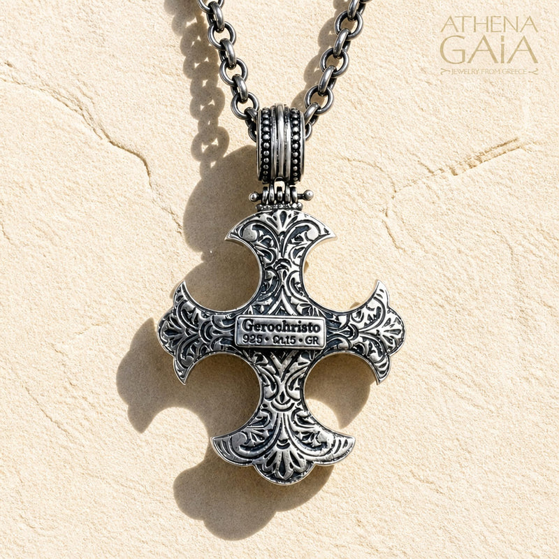 Patmos Flared Cross - Sterling Silver - Cross Necklace