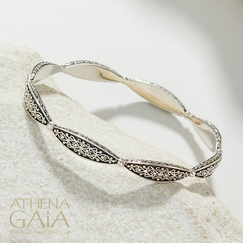 Aretousa Bracelet - Sterling Silver - Bangle Bracelet