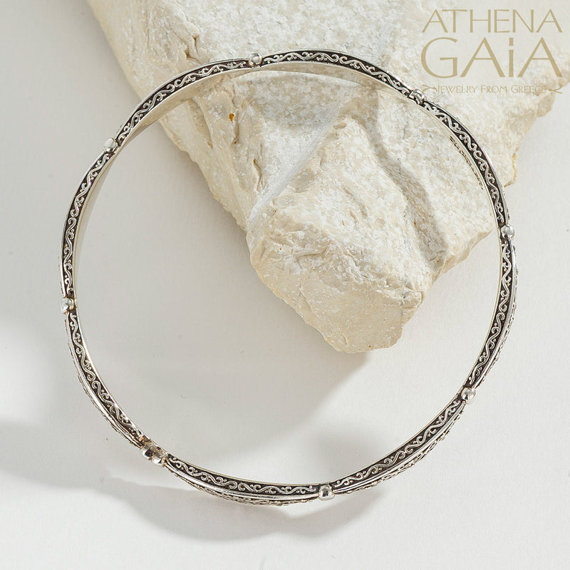 Aretousa Bracelet - Sterling Silver - Bangle Bracelet
