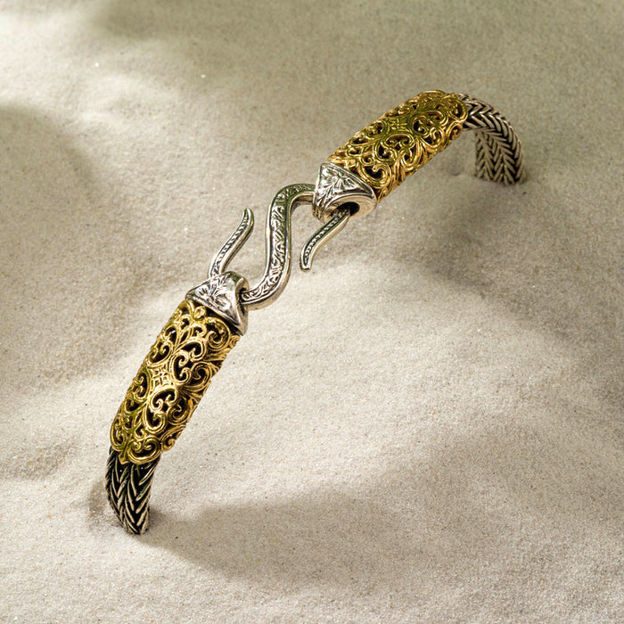 Gold Collar Flat Strap Bracelet