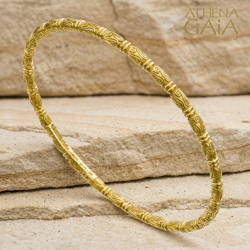 Kassandra 6523 Bracelet - Gold Plated Sterling Silver - Solid Bangle Bracelet