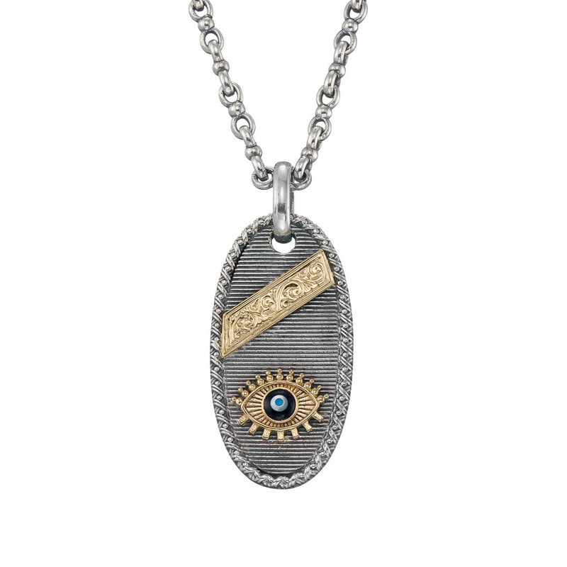Evil Eye Talisman Pendant - 18k Gold & Sterling Silver Pendant