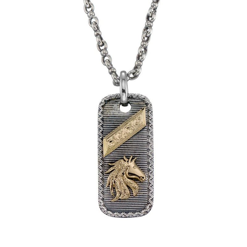 Horse Talisman Pendant - 18k Gold & Sterling Silver Pendant