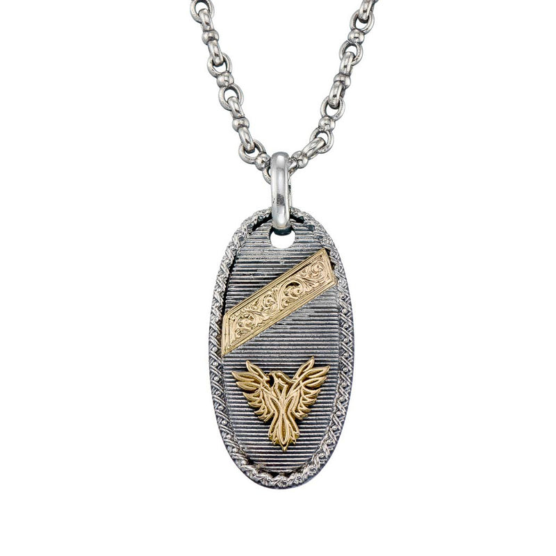 Phoenix Talisman Pendant  - 18k Gold & Sterling Silver Pendant