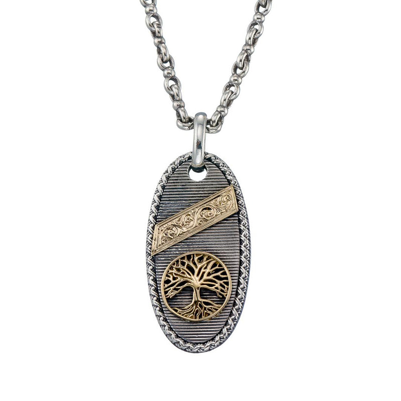 Tree of Life Talisman Pendant - 18k Gold & Sterling Silver Pendant