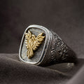 Phoenix Ring - 18k Gold & Sterling Silver Ring - Signet Ring