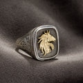The Horse Ring - 18k Gold & Sterling Silver Ring - Signet Ring