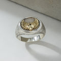 Winged Heart Signet Ring - 18k Gold & Sterling Silver Ring