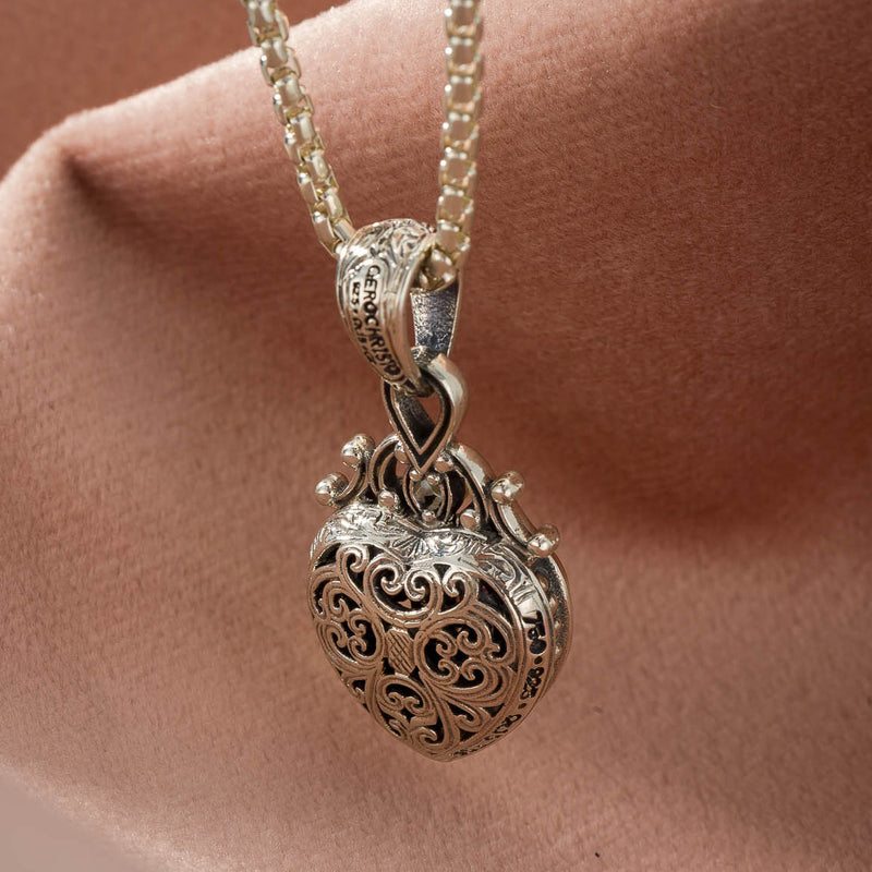 Roxana Heart Pendant - 18k Gold & Sterling Silver
