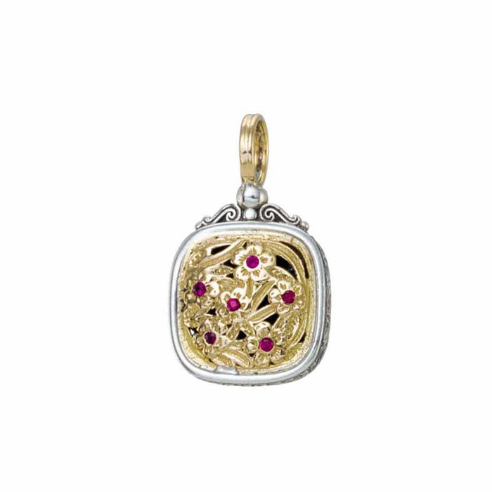 Harmony Square with Rubies Pendant