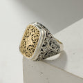 Mediterranean Rectangle Cushion Ring - 18k Gold & Sterling Silver Ring
