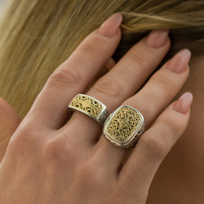 Mediterranean Katheto Ring - 18k Gold & Sterling Silver Ring