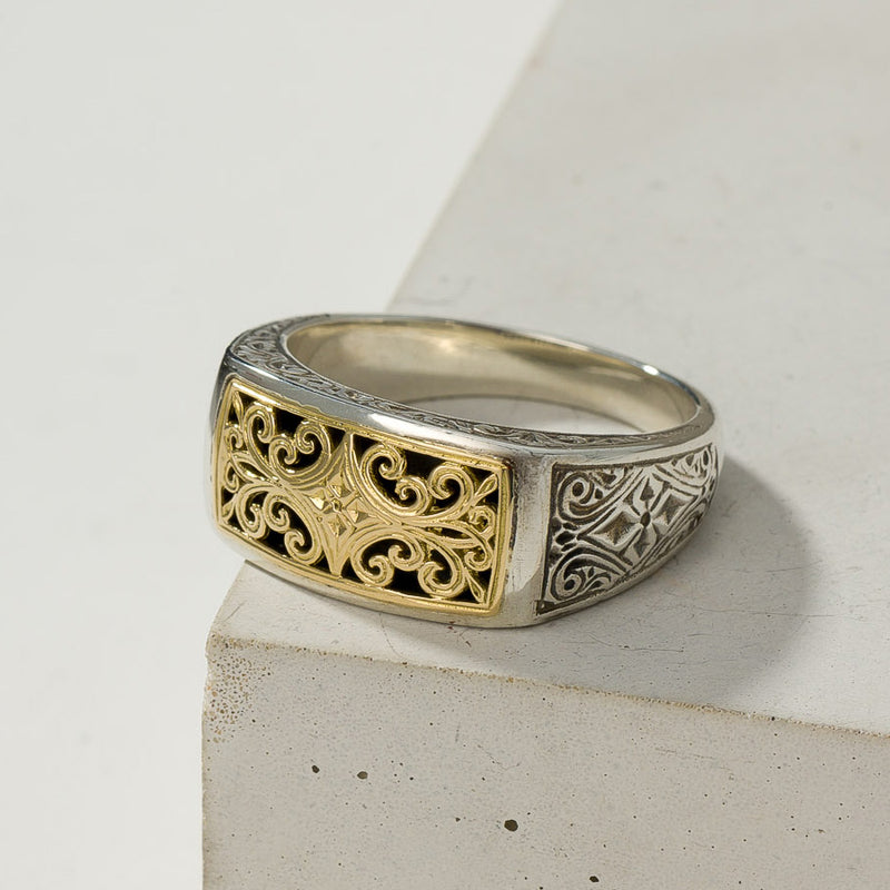Mediterranean Katheto Ring - 18k Gold & Sterling Silver Ring