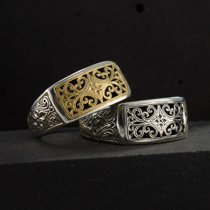 Mediterranean Katheto Ring - 18k Gold & Sterling Silver Ring