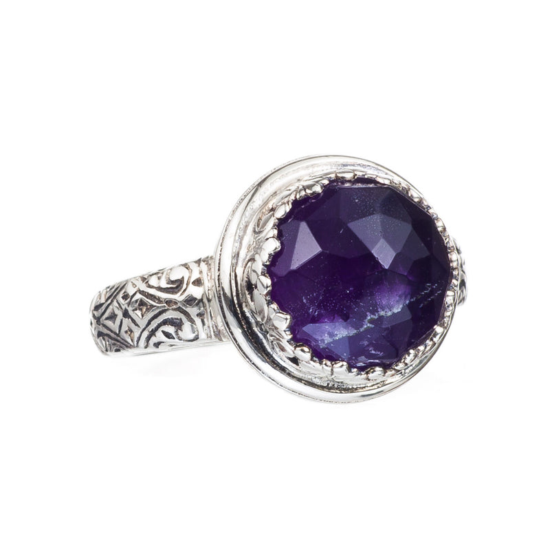 Pop Rocks Iris Round Ring (Medium) - Sterling Silver Ring - Cocktail Ring