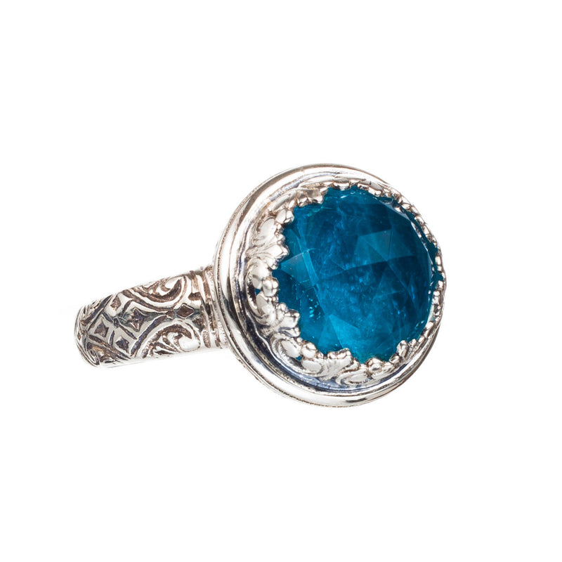 Pop Rocks Iris Round Ring (Medium) - Sterling Silver Ring - Cocktail Ring