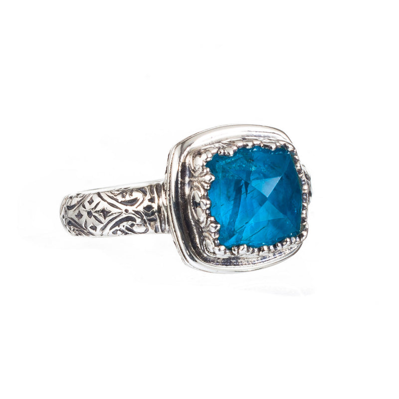 Pop Rocks Iris Square Silver Ring (Small) - Sterling Silver Ring - Cocktail Ring