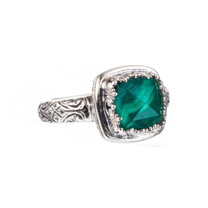 Pop Rocks Iris Square Silver Ring (Small) - Sterling Silver Ring - Cocktail Ring