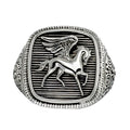 Pegasus Talisman Ring - Sterling Silver - Signet Ring