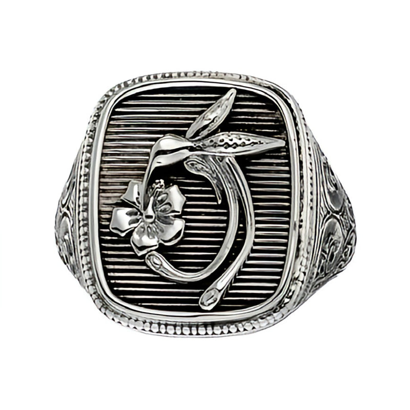 Hummingbird Signet Ring- Sterling Silver - Signet Ring