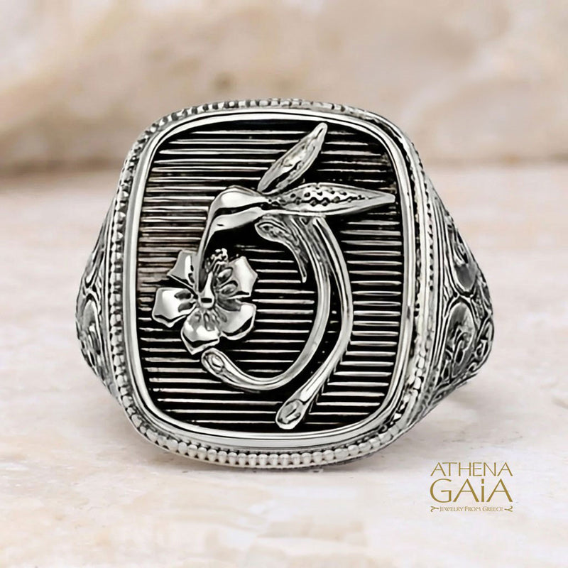 Hummingbird Signet Ring- Sterling Silver - Signet Ring