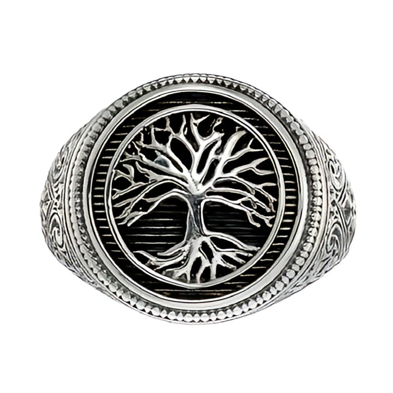 Tree of Life Ring - Sterling Silver - Signet Ring