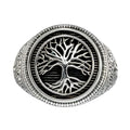 Tree of Life Ring - Sterling Silver - Signet Ring